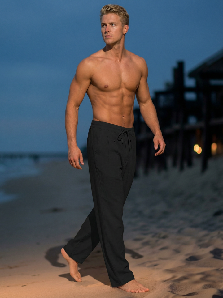 Men's Linen Trousers | Lightweight Stylish Relaxed Fit Pants