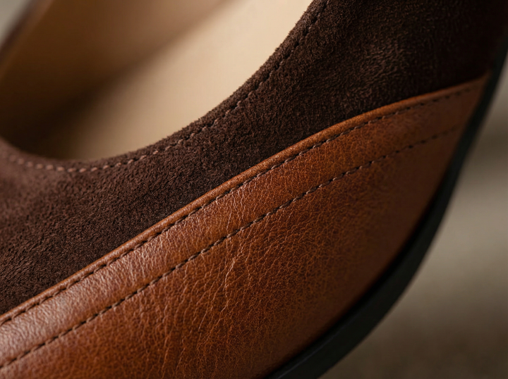 Leather Women's Pumps | Elegant Stylish Block Heels