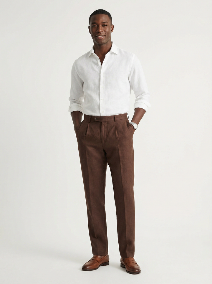 Linen Pants | Elegant Comfortable Ankle-Length Trousers