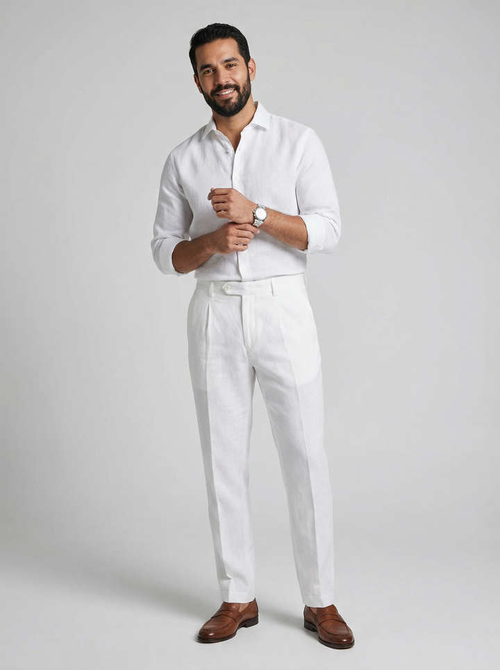 Linen Pants | Elegant Comfortable Ankle-Length Trousers