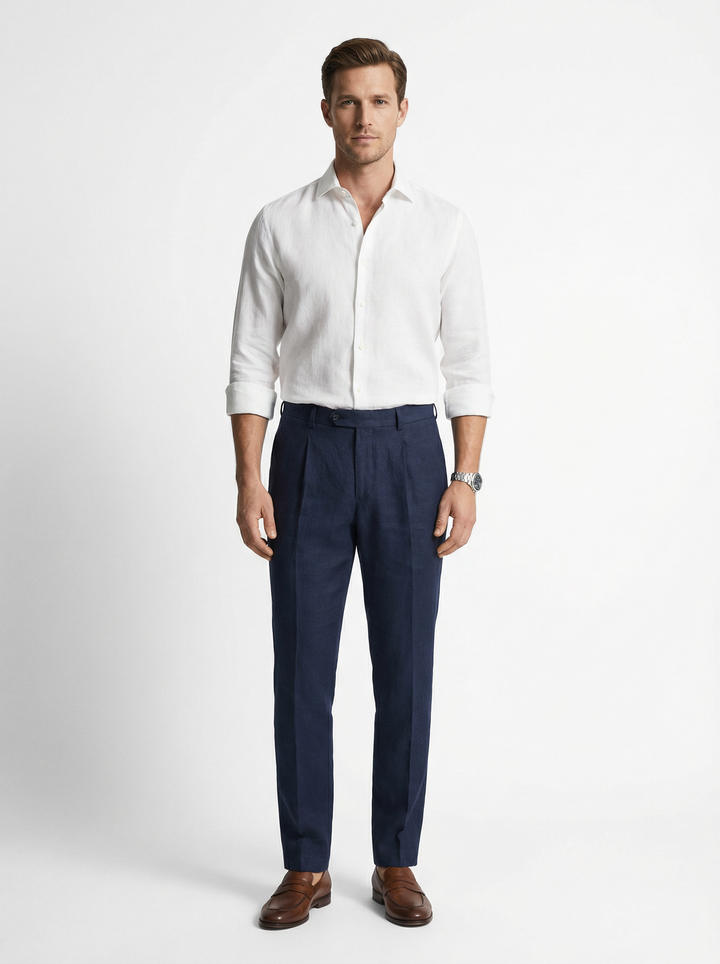 Linen Pants | Elegant Comfortable Ankle-Length Trousers