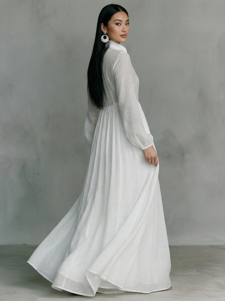 Emma | Chic Long Sleeve Black Maxi Dress for Women