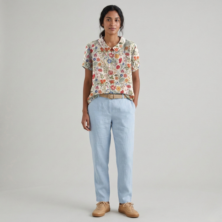 Casual Summer Blouse | Lightweight Floral Print Comfortable Women's Top