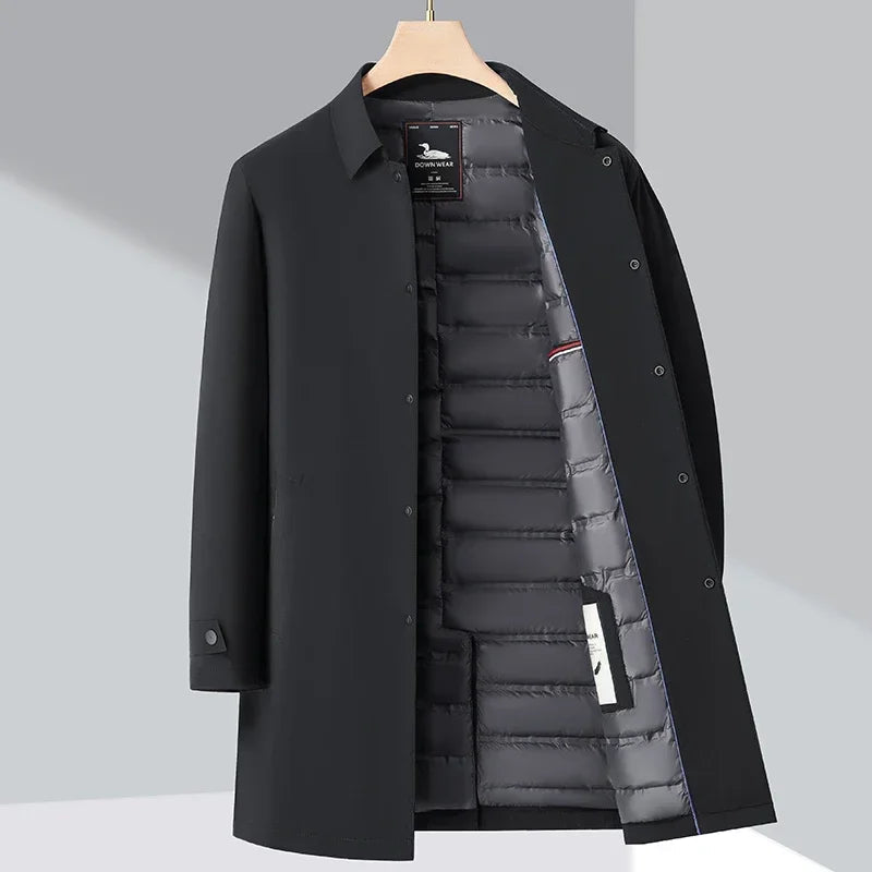 Down Trench Coat | Classic Warm Weather-Resistant Outerwear 3