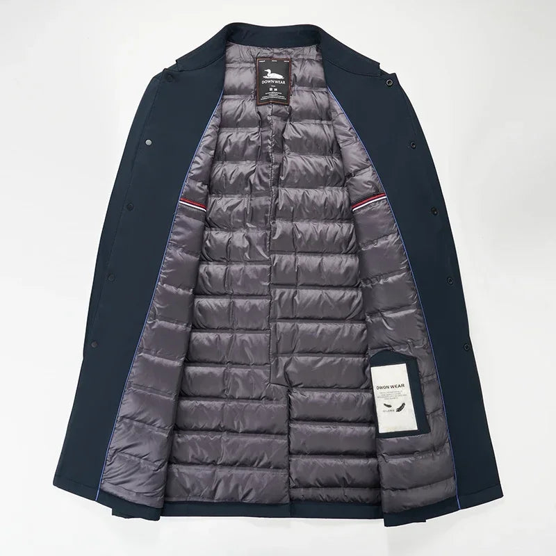 Down Trench Coat | Classic Warm Weather-Resistant Outerwear 4