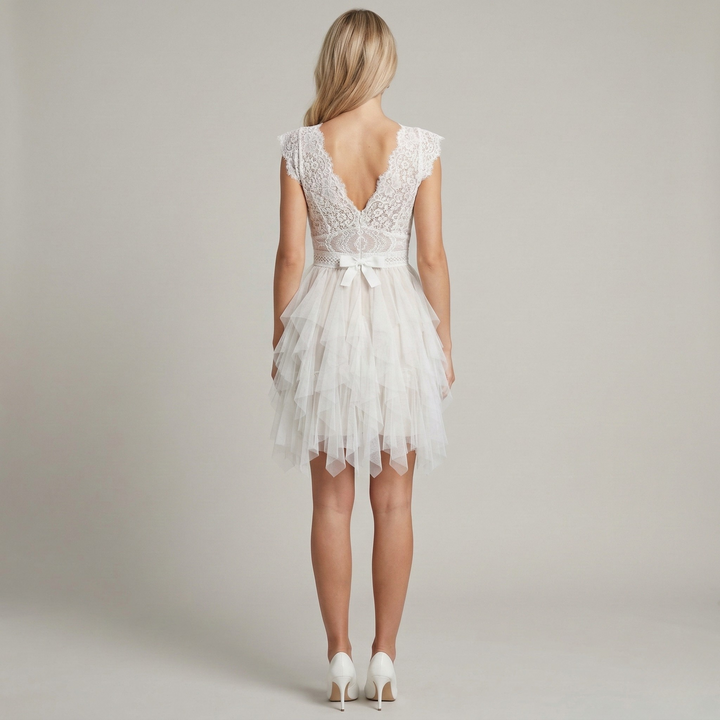 Elegant White Dress | Chic Lace Tulle Formal Wedding Guest Dress 2