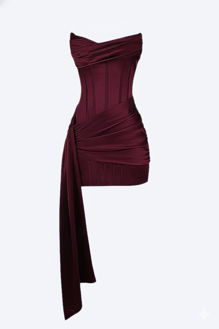 Evening Gowns | Elegant Fitted Short Evening Dress for Special Occasions 0