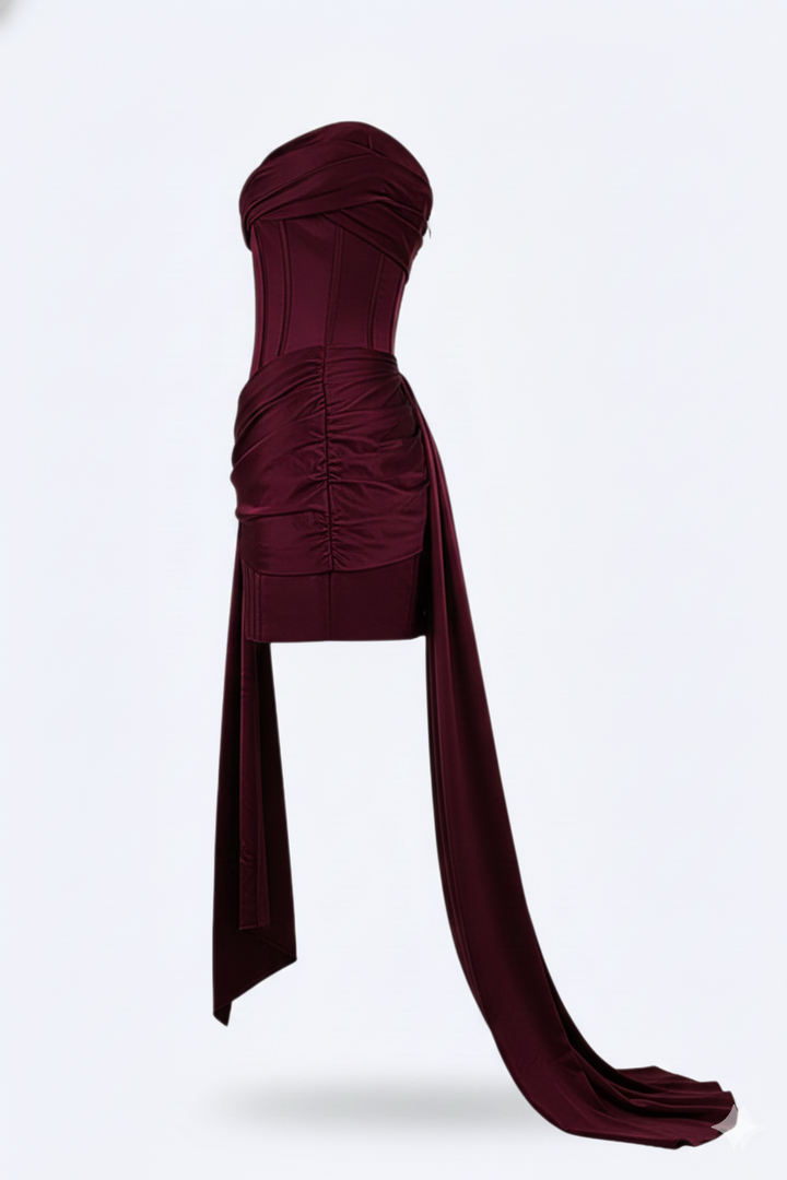 Evening Gowns | Elegant Fitted Short Evening Dress for Special Occasions 1