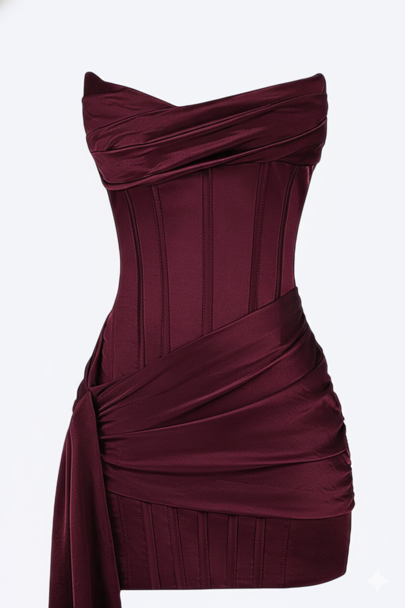 Evening Gowns | Elegant Fitted Short Evening Dress for Special Occasions 3