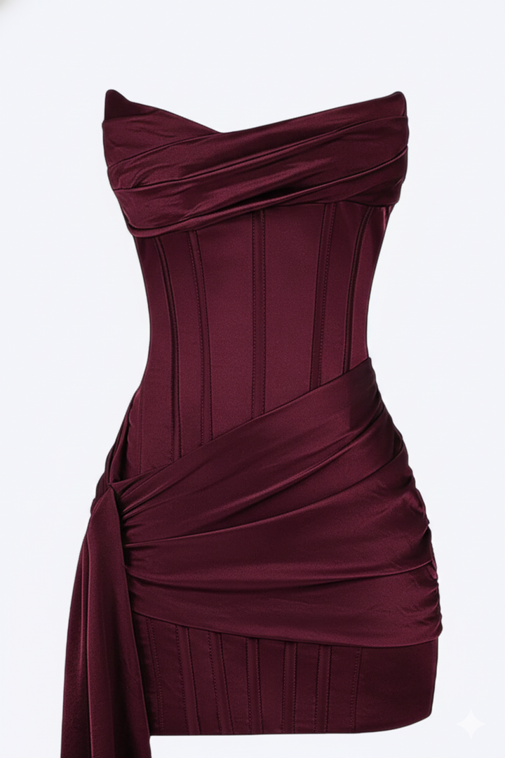 Evening Gowns | Elegant Fitted Short Evening Dress for Special Occasions 3