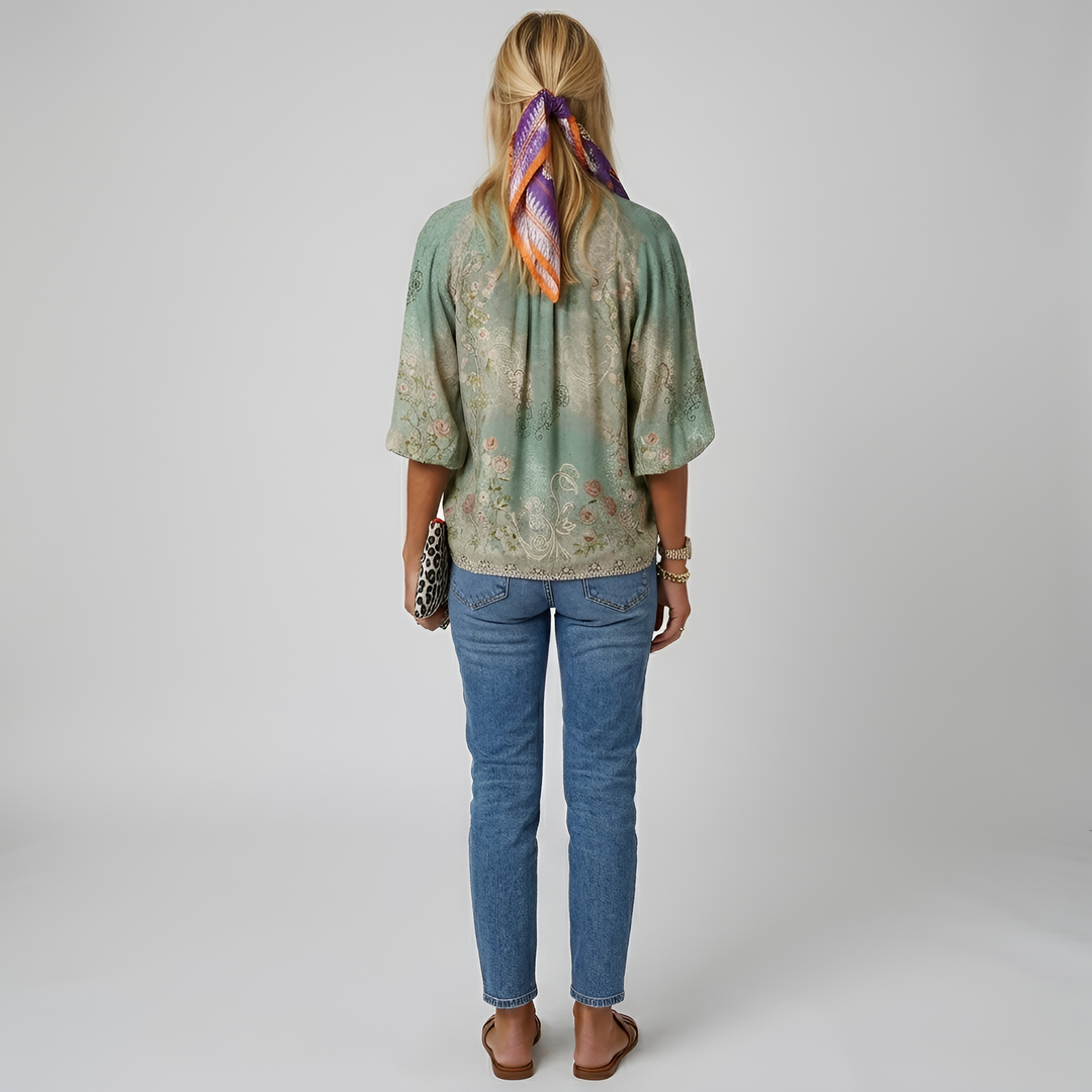 Floral Blouse | Lightweight Elegant Long Sleeve Tops for Women