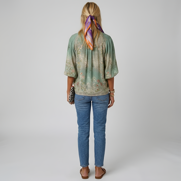 Floral Blouse | Lightweight Elegant Long Sleeve Tops for Women