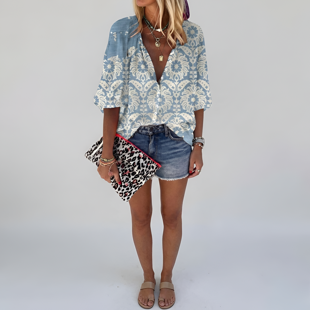 Floral Blouse | Lightweight Elegant Long Sleeve Tops for Women