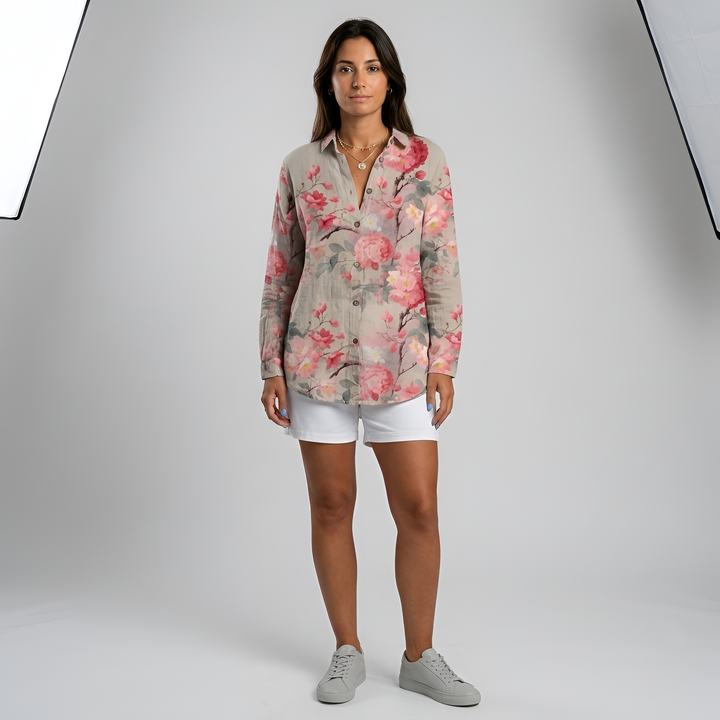 Floral Women's Shirt | Stylish Lightweight Casual Summer Blouse