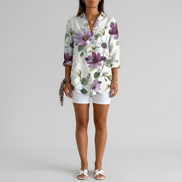 Floral Women's Shirt | Stylish Lightweight Casual Summer Blouse