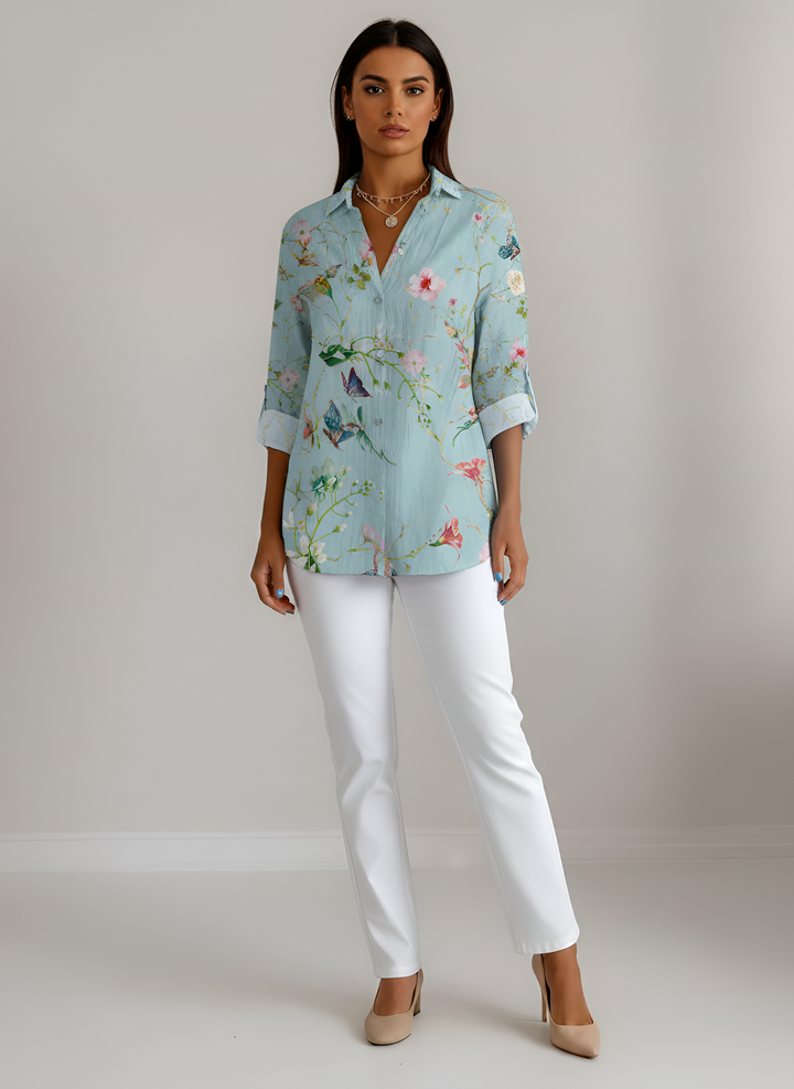 Floral Womens Blouse | Lightweight Comfortable Casual Top