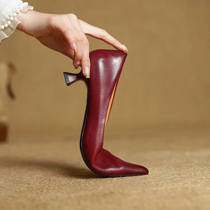 Genuine Leather Heels | Elegant Comfortable Women's Nude Heels 2