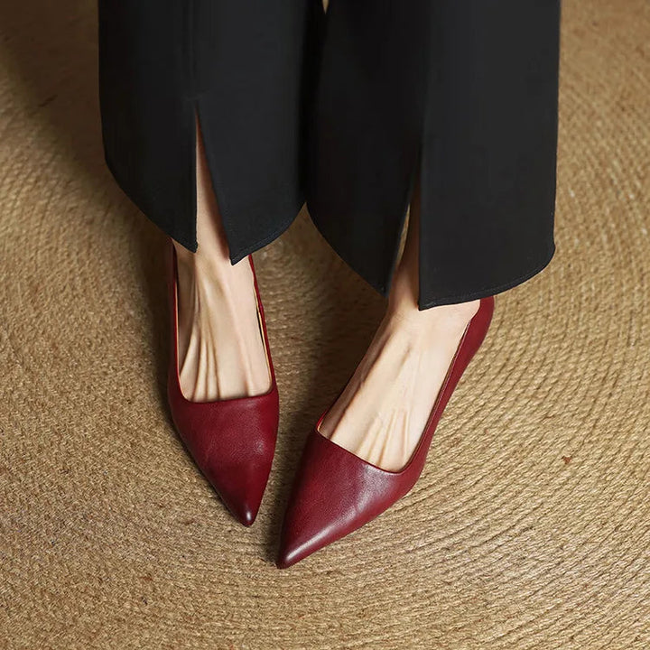 Genuine Leather Heels | Elegant Comfortable Women's Nude Heels 3