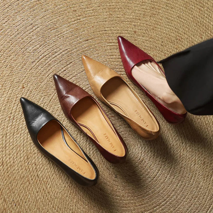 Genuine Leather Heels | Elegant Comfortable Women's Nude Heels 8