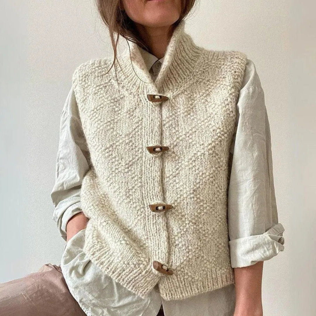 Hand-Knit Women's Vest | Cozy Textured Stylish Layering Piece 1