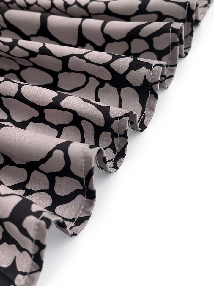 Lapel Blouse | Stylish Loose Snakeskin Print Top 5