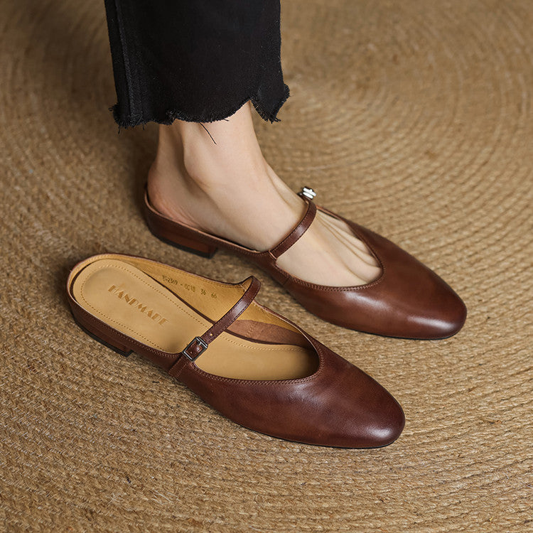 Leather Mules for Women | Elegant Comfortable Classic Shoes 0