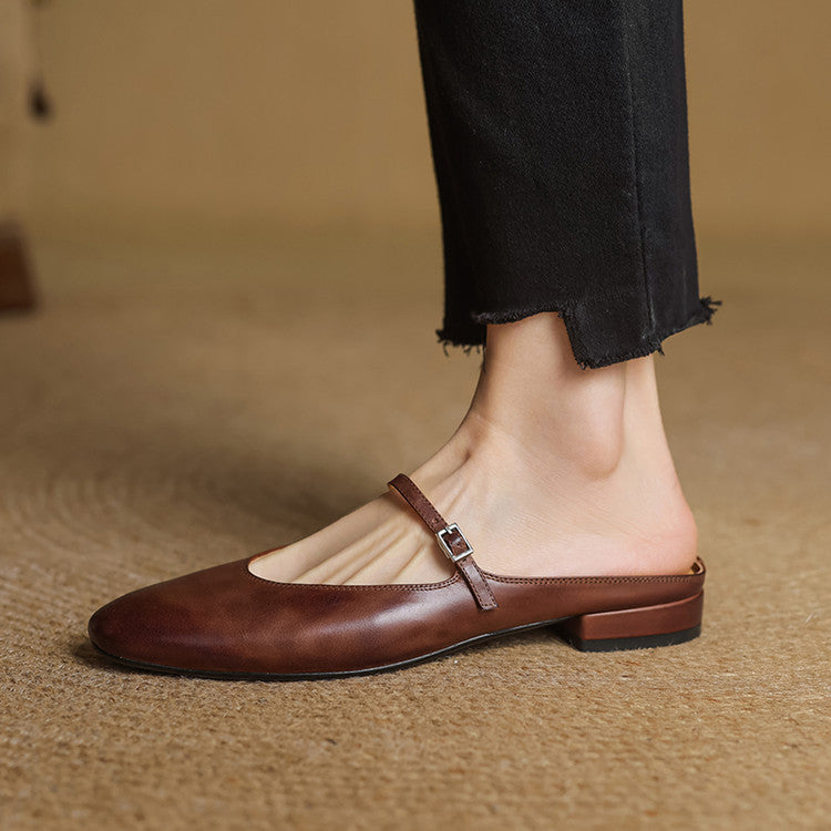 Leather Mules for Women | Elegant Comfortable Classic Shoes 1