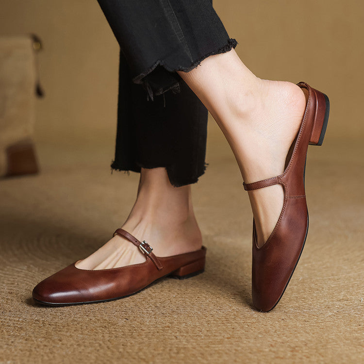 Leather Mules for Women | Elegant Comfortable Classic Shoes 5