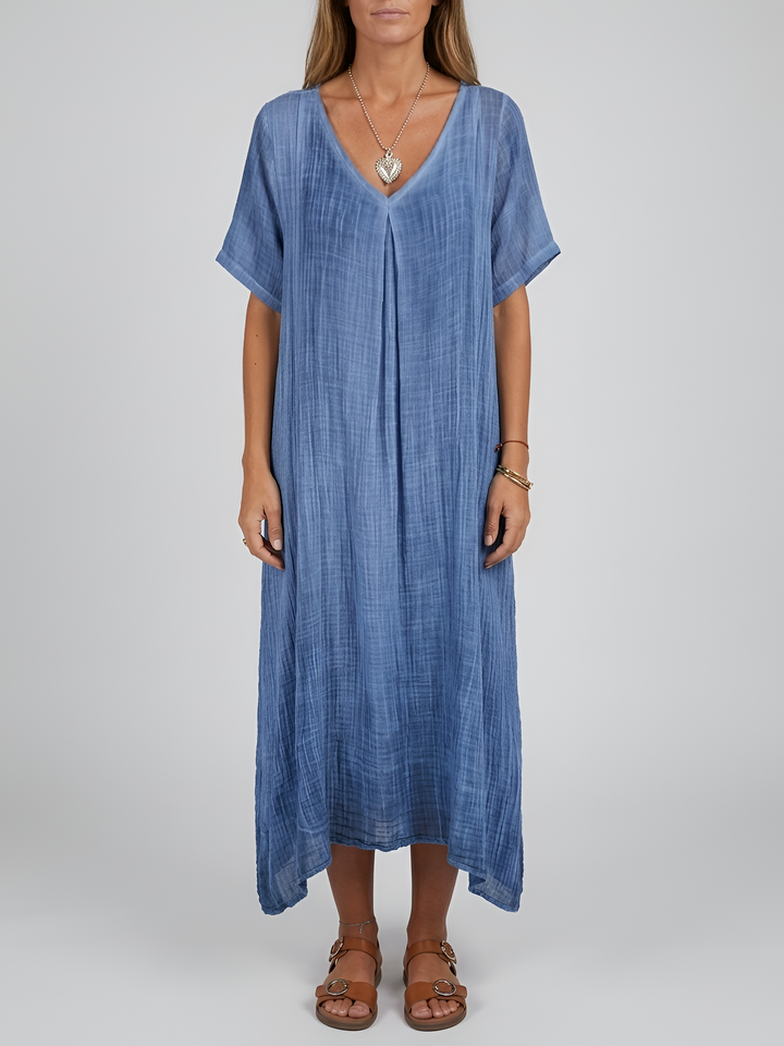 Long Summer Dress | Casual Comfortable V-Neck Womens Dress 0
