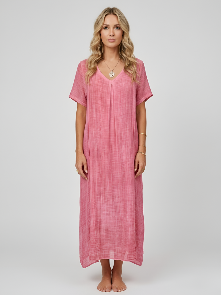 Long Summer Dress | Casual Comfortable V-Neck Womens Dress 3