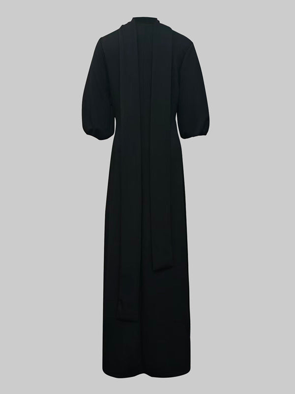 Maxi Dress | Elegant Loose Puff Sleeves Evening Dress 3
