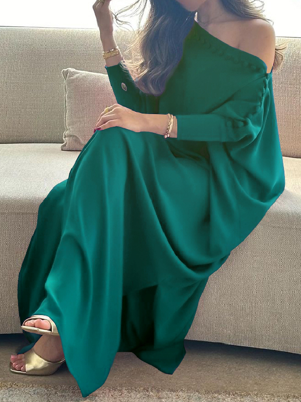 Maxi Dresses | Elegant Loose Buttoned Casual Dress 4