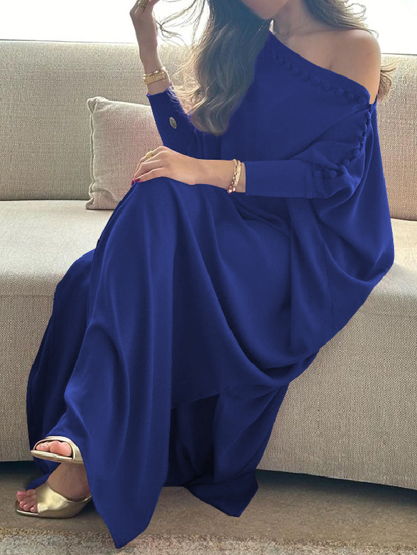 Maxi Dresses | Elegant Loose Buttoned Casual Dress 5