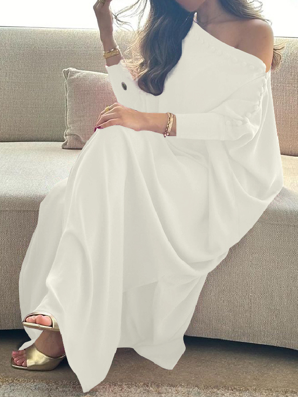 Maxi Dresses | Elegant Loose Buttoned Casual Dress 6