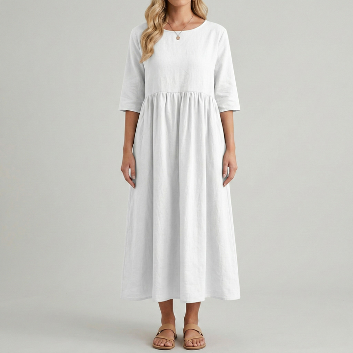 Midi Cotton Dress | Lightweight Elegant Summer Dress 0