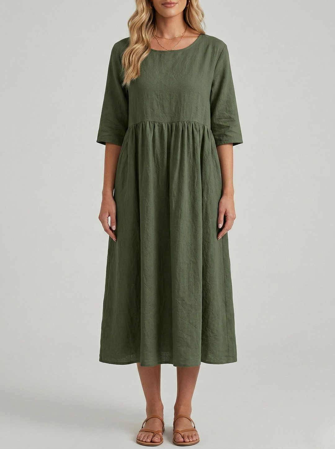 Midi Cotton Dress | Lightweight Elegant Summer Dress 7