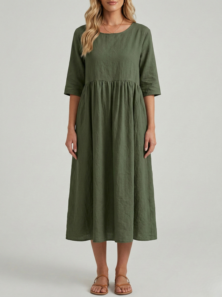 Midi Cotton Dress | Lightweight Elegant Summer Dress 7