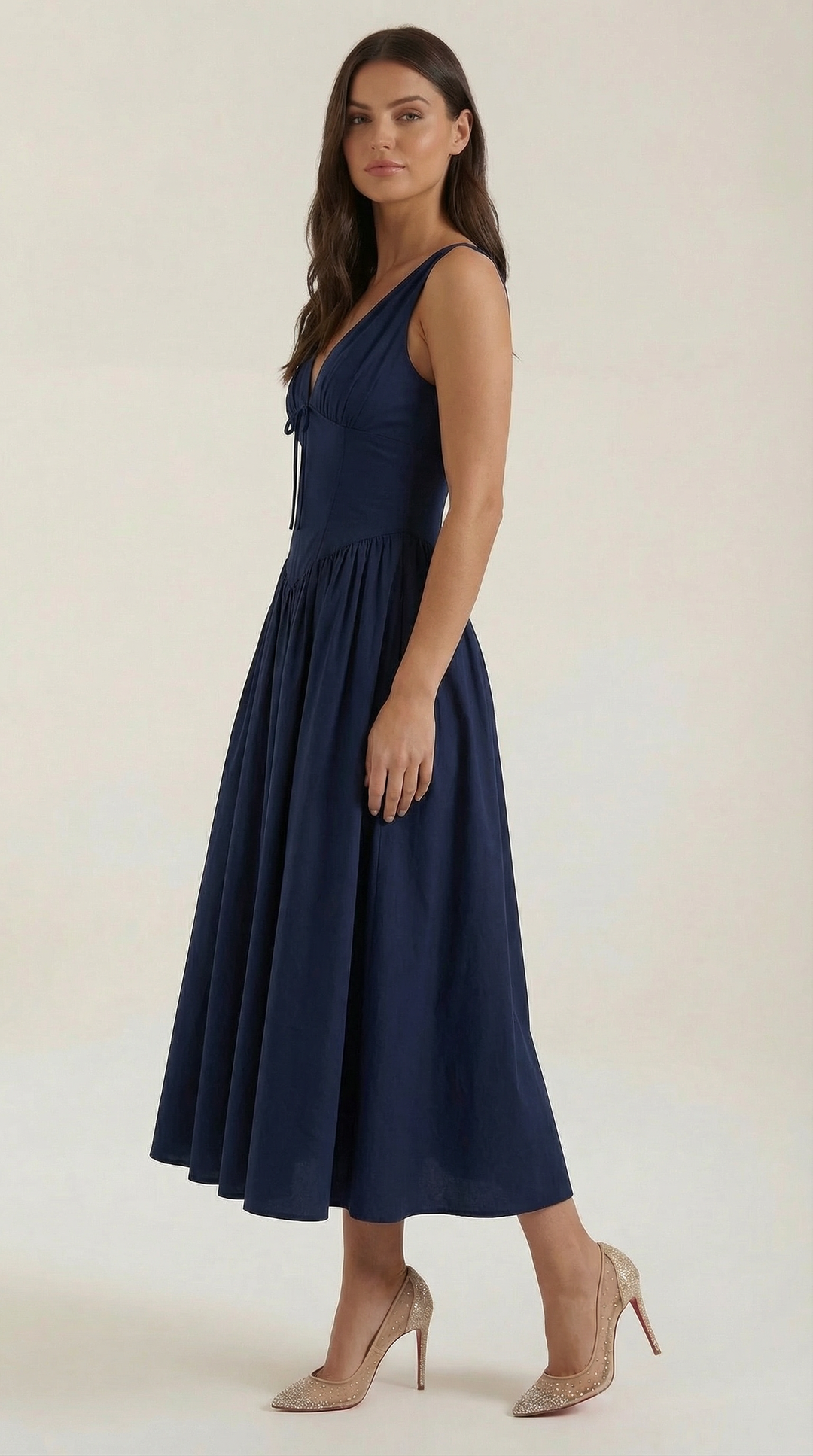 Midi Dress | Elegant Comfortable Flared Wedding Guest Dress 1