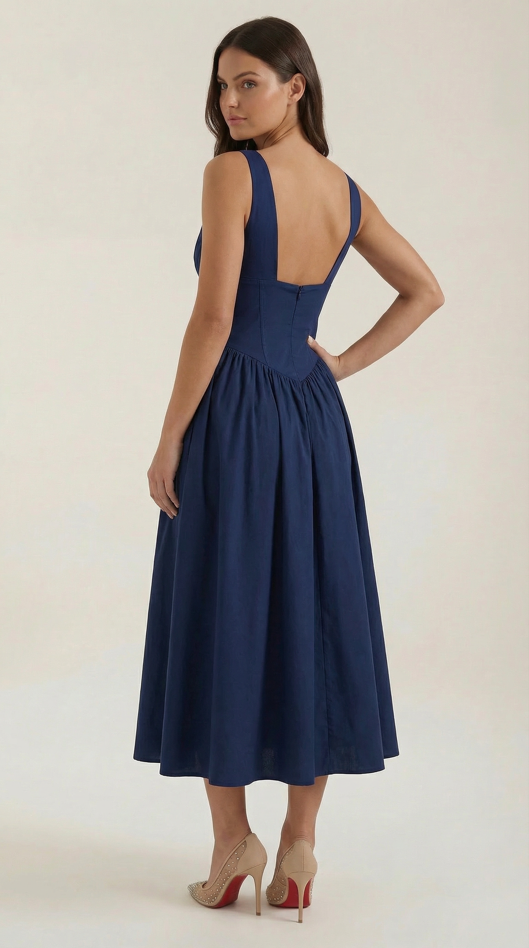 Midi Dress | Elegant Comfortable Flared Wedding Guest Dress 2