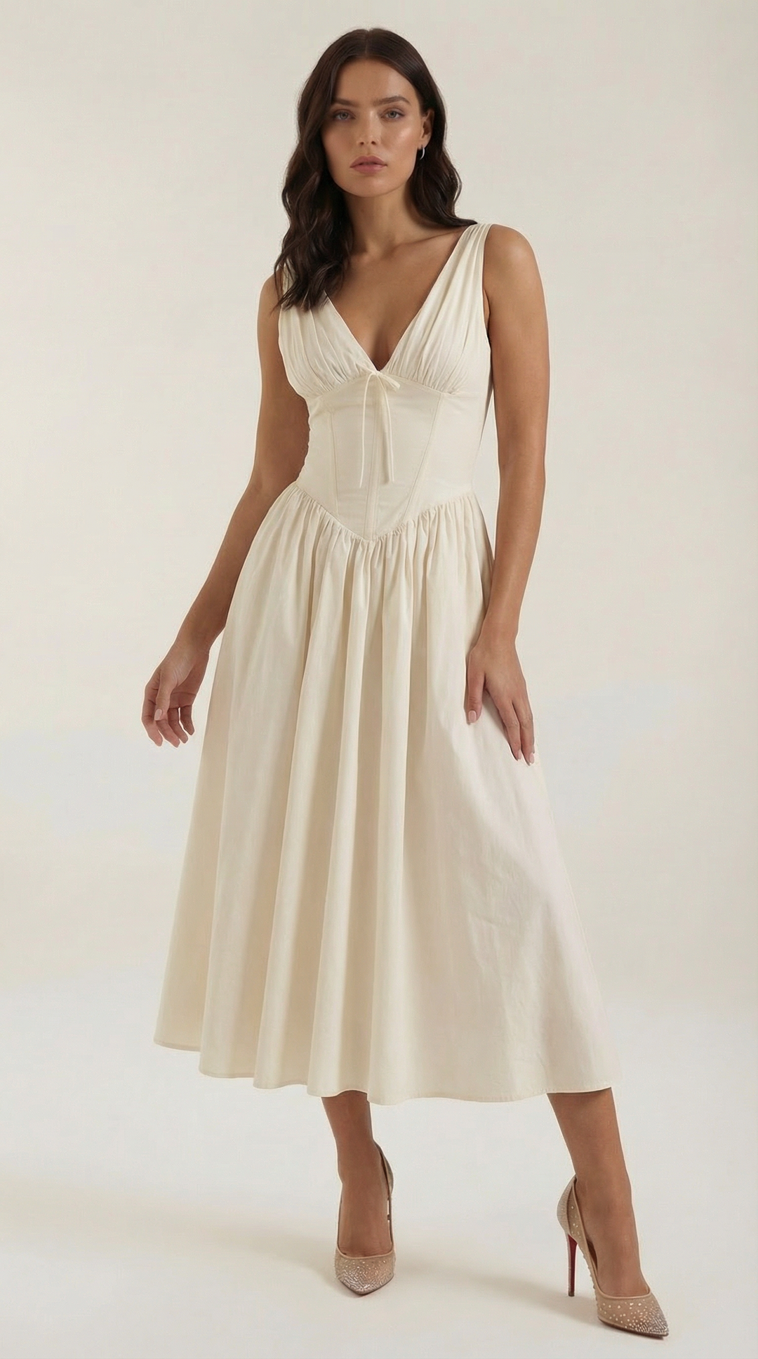 Midi Dress | Elegant Comfortable Flared Wedding Guest Dress 4