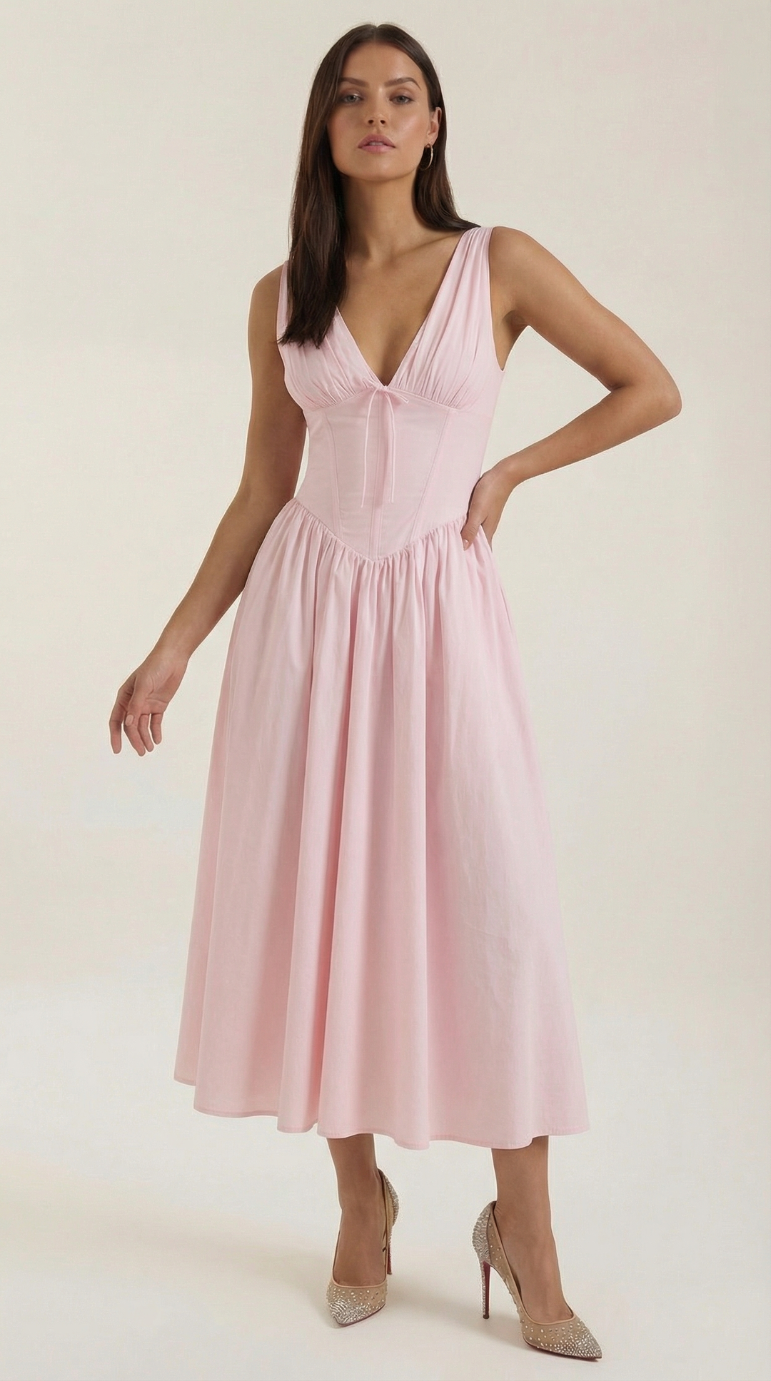 Midi Dress | Elegant Comfortable Flared Wedding Guest Dress 5