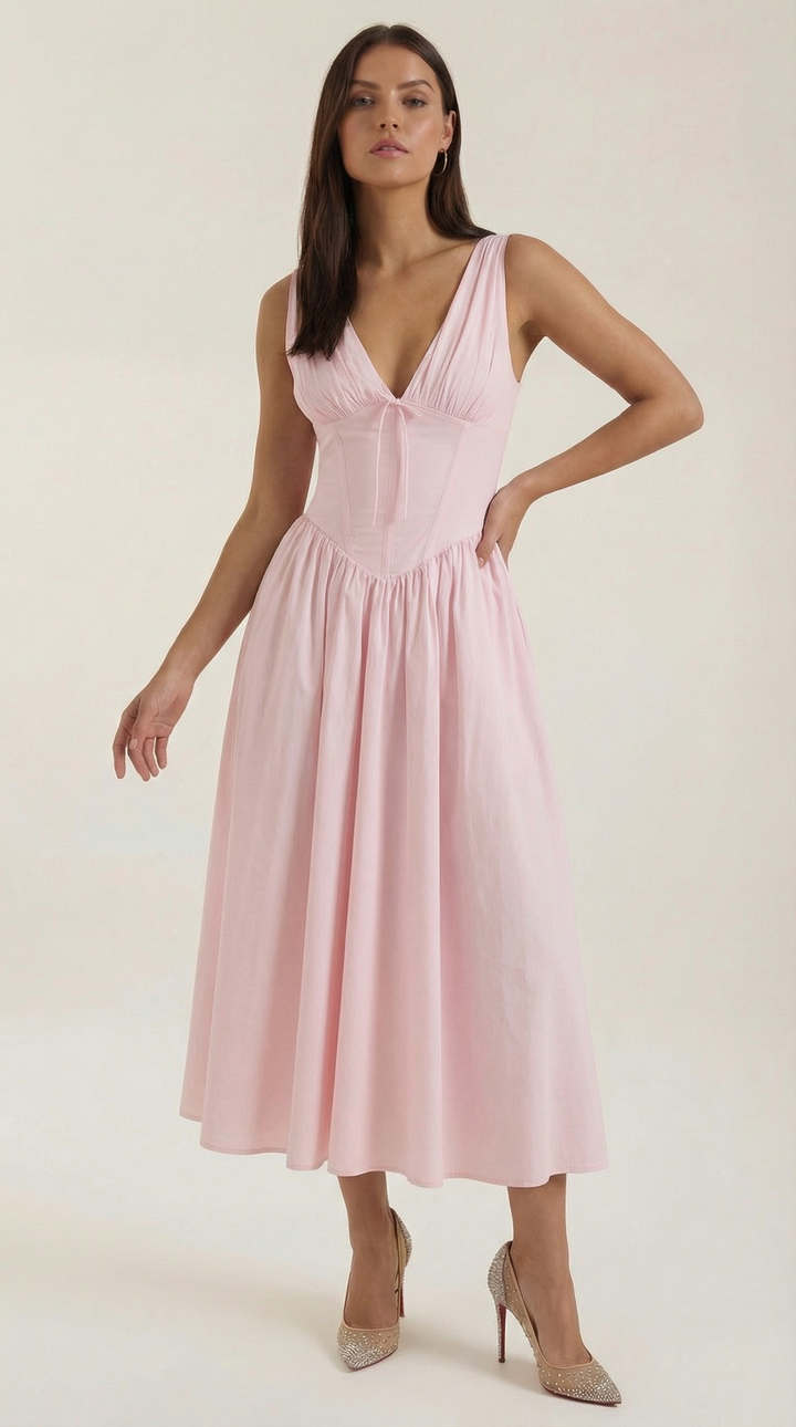 Midi Dress | Elegant Comfortable Flared Wedding Guest Dress 5