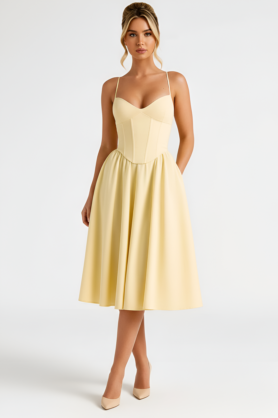 Midi Dress | Elegant Structured Comfortable Women's Dress 0