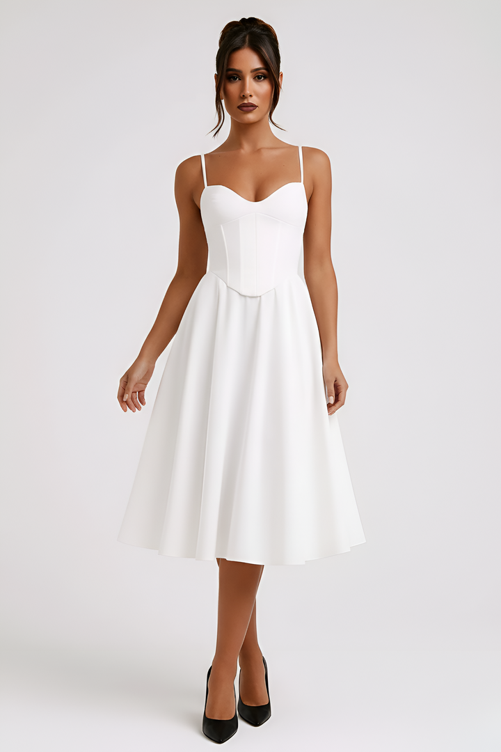 Midi Dress | Elegant Structured Comfortable Women's Dress 1