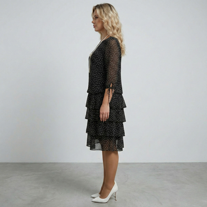 Midi Polka Dot Dress | Elegant Versatile Wedding Guest Dress 1