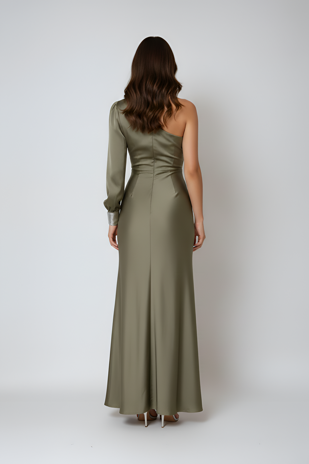 One-Shoulder Satin Dress | Elegant Fluid Evening Gown for Formal Events 3