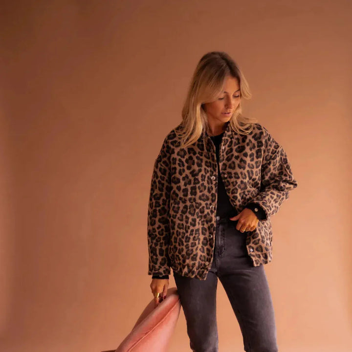 Oversized Bomber Jacket | Stylish Comfortable Leopard Print Jacket 0