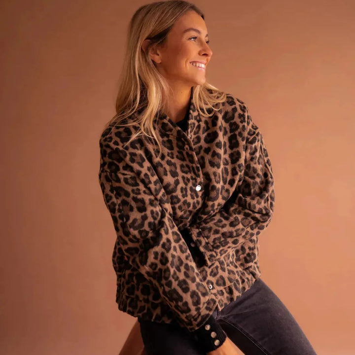 Oversized Bomber Jacket | Stylish Comfortable Leopard Print Jacket 1