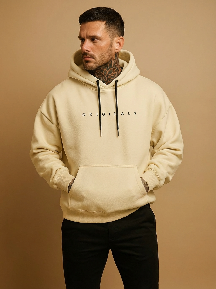 Liam | Cozy Black Hooded Sweatshirt for Men