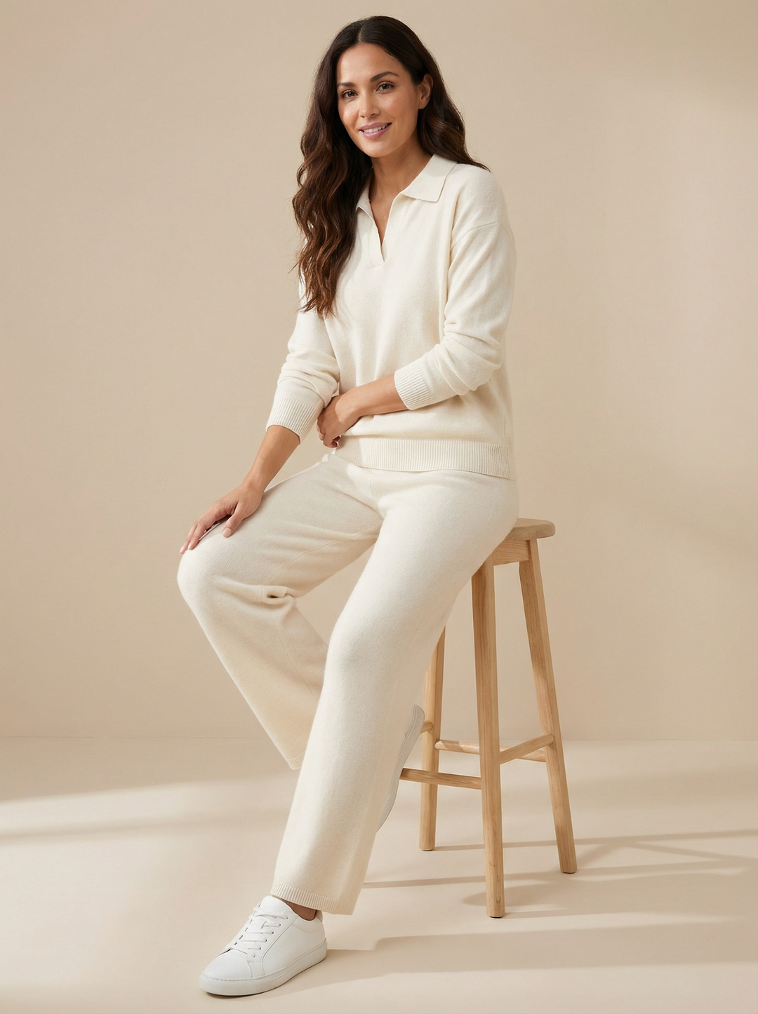 Polo Knit Set | Cozy Elegant Women's Outfit